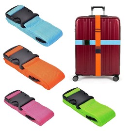 4 Pack Luggage Straps for Suitcases, 70.8 inch Adjustable Nylon Web Cinch Strap Suitcase Tensioning Belt with Buckles for Suitcase Luggage, Carry On Luggage