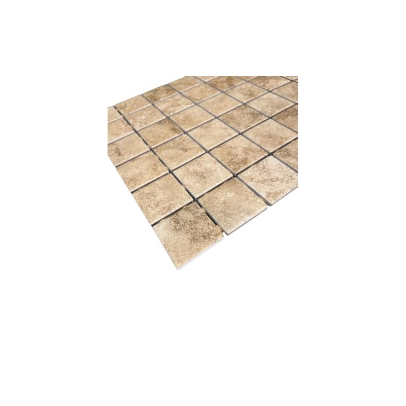 2x2 Stone Look Ceramic Tile Chateau Cape Coast Mosaic Wall