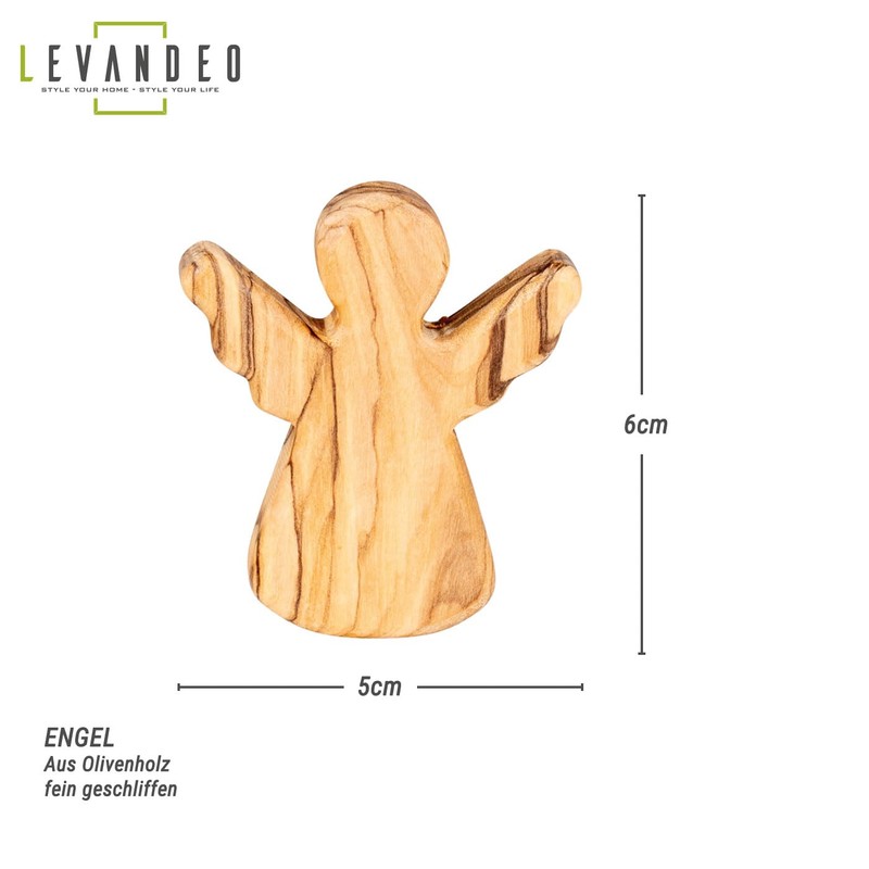 Guardian Angel Olive Wood H5 cm Lucky Charm Worry Stone