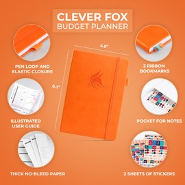 Clever Fox Budget Planner - Expense Tracker Notebook. Monthly Budgeting Organizer, Finance Logbook & Accounts Book, Bill Tracker, A5 (Orange)