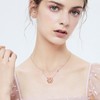 Rose Gold Plated Cute Flower Rose Necklace for Girls Womens