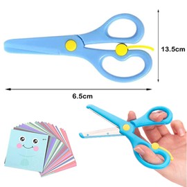96 Pcs Colorful Paper Cut and 4 Pcs Kids Scissors,Childrens Safety Left Handed Scissors Blunt Tip Safety Scissors for Scrapbooking Art DIY Craft Students Teaching Stationery and Craft Cutting Paper