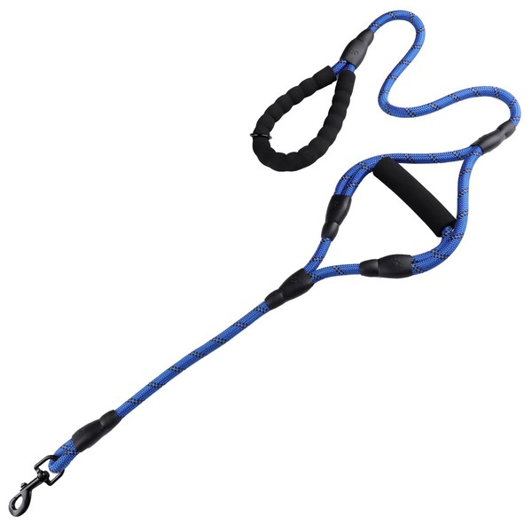 Heavy Duty Dog Leash with 2 Comfortable Padded Handles, Reflective
