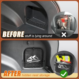 JJMY Upgrade RAV4 Trunk Organizer Car Side Pocket, Multifunctional Car Trunk Storage Organizer Backpack For Toyota RAV4 accessories 2019-2024 2025, Black, 1 PC