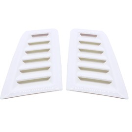 1 Pair Universal Car Bonnet Vents Cover ABS Plastic fit for RS MK2 Style Hood Vents(Gloss White)