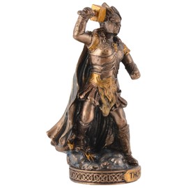 Miniature Figurine Germanic God Thor Bronze Hand-Painted by Veronese