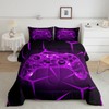 Black Purple Game Controller Bedding Sets Full Size,Stereoscopic Flame Gamepad