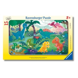 Ravensburger - Puzzle Cuccioli di dinosauro | Puzzle Bambini 3 Anni O Più | 15 Pezzi | Regalo Bambino 3 Anni | 25x14,50 Cm