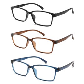 IVNUOYI 3 Pack Reading Glasses for Men Women, Lightweight & Durable Classic Frame, Comfort Fit for Long Wear +1.00
