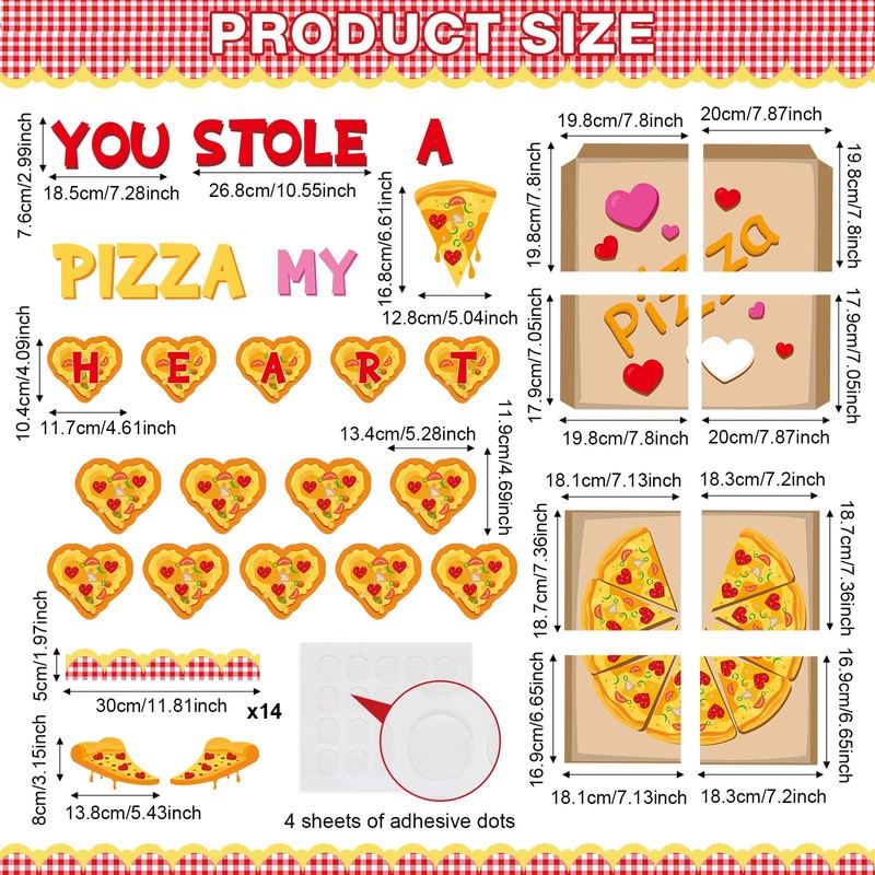 Epakh 44 Pcs Valentine's Day Bulletin Board Pizza Theme Classroom