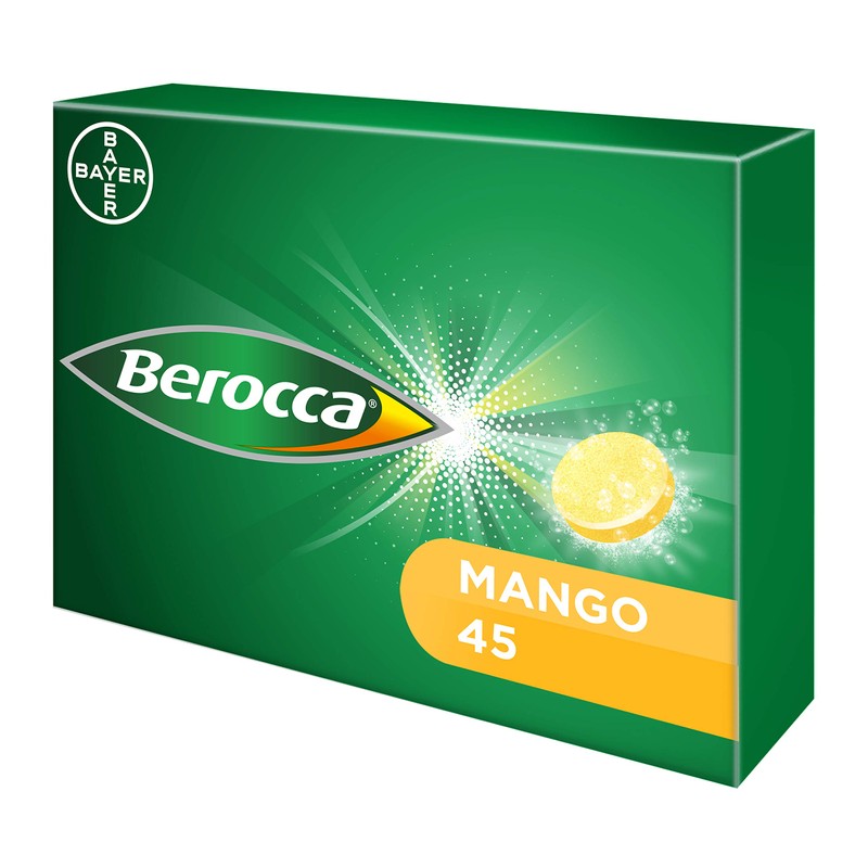 Berocca Vitamin C Effervescent Mango Flavour Tablets, Pack of 45