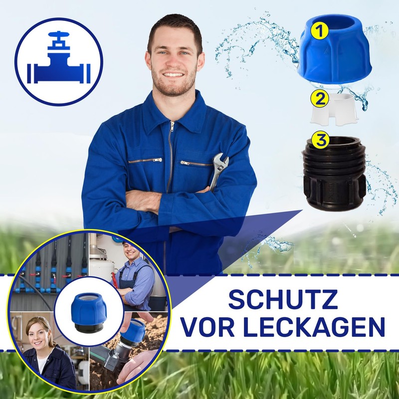 2 x Plugs Diameter 25 mm Polypropylene Polypropylene Fitting for