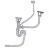 Double Sink Waste Siphon, Universal Flexible Kitchen Sink Drain Pipe