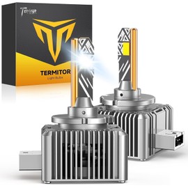 Termitor Latest D3S Bulbs, 50,000LM Ultra Bright, 6500K Cool White, IP68 Waterproof, 1:1 D3S Original HID Size​ Direct for 66340 42403 42302 HID Assembly, No Adapter Required, Easy Install, Pack of 2