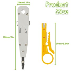EPLZON LSA Punch Down Tool, Network Tool for Network Sockets, Patch Panels, On and Flush-Mounted Boxes, with Mini Wire Stripper (Grey)