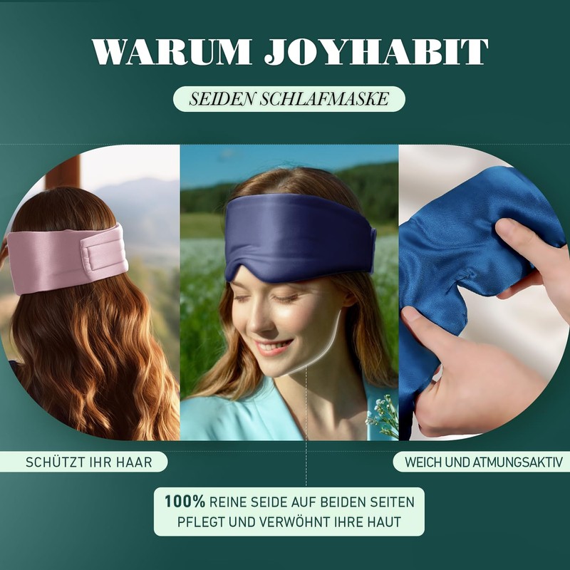 Joyhabit Silk Sleep Mask for Men and Women, Extra Large