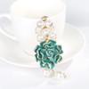 SWJEWEL Flower Blossom Cute Keychain for Women Shiny Rhinestone Faux