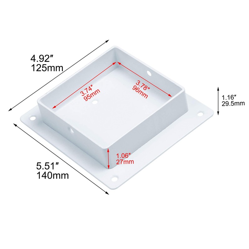 Aiwaiufu Birdhouse Mounting Bracket for 4x4 Wood Post, White, Metal