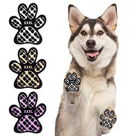 BEAUTYZOO Dog Paw Protectors Grip Pads Anti-Slip Traction for Small Medium Large Dogs on Hardwood Floors Hot Pavement, Dog Grip for Senior Dogs Injury Protection for Paws (XL - L 2.24in x W 1.97in)