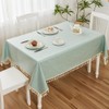 Kithing Rectangular table cloth，TPU coated Cloth art tablecloth，waterproof Tassel tablecloth