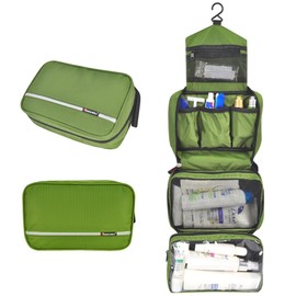 CYBERNOVA Multi-Functional Waterproof Compact Hanging Cosmetic Travel Bag Toilet Bag Toiletry Bag Washbag Organizer Kits/Cosmetic Pouch/Personal Care Hygiene Purse (Army-Green)