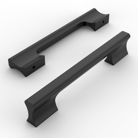 Amerdeco 10 Pack Matte Black Cabinet Pulls 5 Inch(128MM) Hole Centers Kitchen Cabinet Handles Hardware Kitchen Handles for Cabinets Cupboard Handles Drawer Pulls ZH0056…