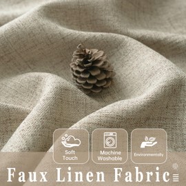 DriftAway Linen Textured Curtain Valances for Windows Light Filtering 3 Inch Rod Pocket Farmhouse Country Rustic Kitchen Valances for Bedroom Living Room Bathroom 14 inch Length Khaki