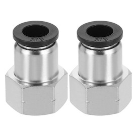 sourcing map 2Pcs Push to Connect Fittings, 3/8" Tube ODx3/8" NPT Female Thread Straight Pneumatic Connector for Hydraulic and Pneumatic Systems