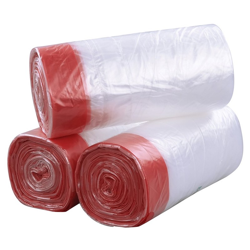 Fosly 10L Strong Drawstring Bin Liners, Transparent Bin Liners with