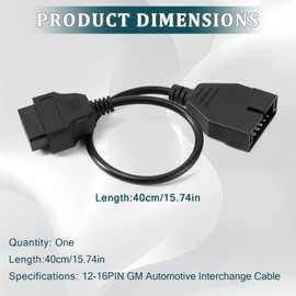 vvag OBD1 Scanner, OBD1 to OBD2 Adapter,15.75" OBD1 12-pin to OBD2 16-pin Diagnostic Adapter Cable,OBD 2 Adapters Cable Connector Replacement for GM Models