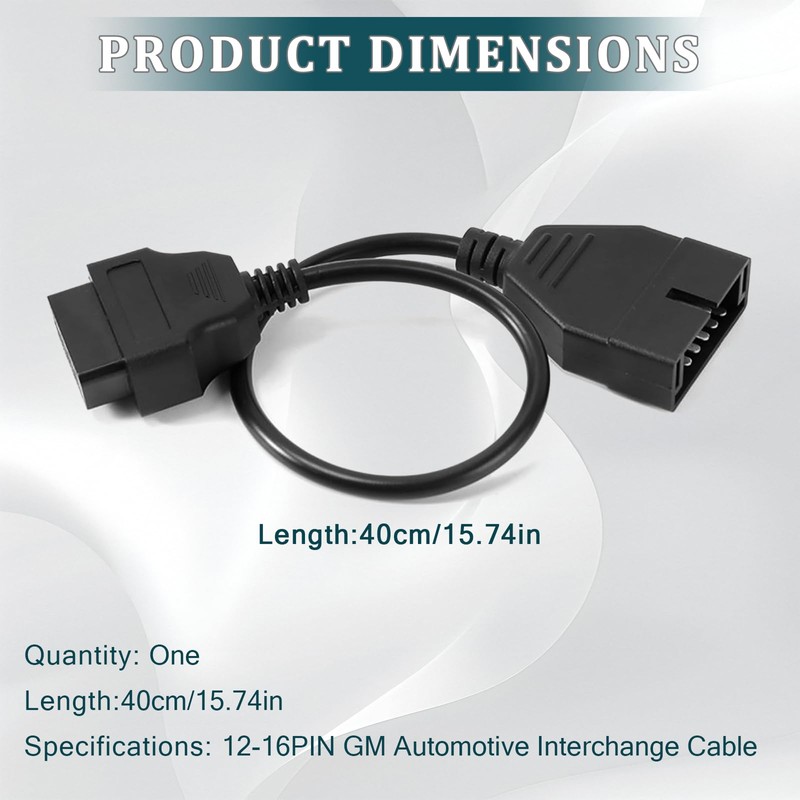 vvag OBD1 Scanner, OBD1 to OBD2 Adapter,15.75" OBD1 12-pin to