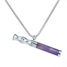 Anxiety Breathing Necklace Mindfulness Breathe Necklace Natural Crystal & Stone Stainless Steel Quit Vaping tools Meditation Pendant Stress Relief & Natural Calm, Normal, Stainless Steel, No Gemstone