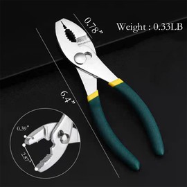 BJDSI 6"(15cm) Slip-Joint Pliers,Rust-Proof,2-Port,2-Position Adjustment,Anti-Slip Handle.