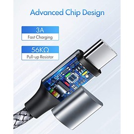 etguuds Cable USB C a USB C de 2 pies, paquete de 2 unidades, 60W USBC a USBC, cable de carga tipo C a C de carga rápida para iPhone 17 16 15 Pro Max 