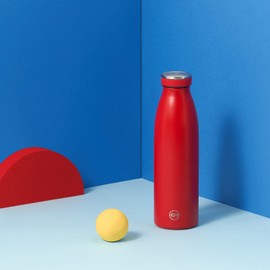 GH Bottle, Stainless Steel, 500 ml, Ruby Red Reusable Vacuum Metal Thermos Flask, Water Bottle, Leak-Proof Insulated Thermos Flask, BPA-Free Insulated Flask for Sports, Office, Outdoor