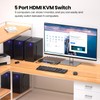 5 Port HDMI KVM Switch, 4K@60Hz USB 3.0 KVM Switch