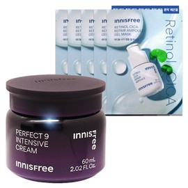 Perfect 9 Intensive Cream 60ml+Retinol Cica Trace Ampoule Gel Mask (23mL) 5 sheets / 퍼펙트 9 인텐시브 크림 60ml+레티놀 시카 흔적 앰플 겔 마스크 (23mL) 5매