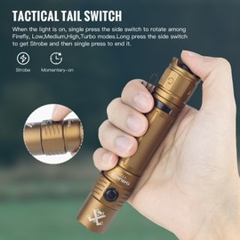 ThruNite TT20 Tactical Flashlight, Customized Verison with The Outsider, High 2010 Lumens, Long 305 Meters Beam Distance, USB-C Rechargeable Flashlight Compact for Hunting, Hiking - Desert Tan CW