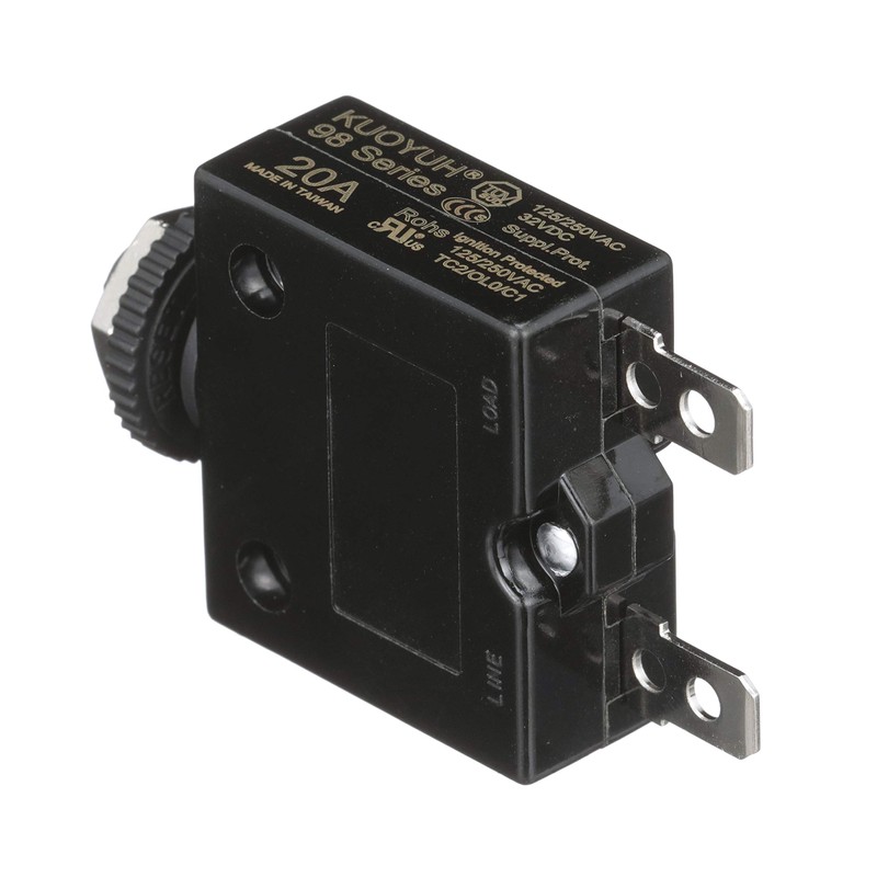 SEACHOICE 13151 Push Button Circuit Breaker 20A , Black