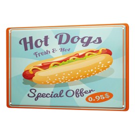 Tin Sign Kitchen Hot dogs