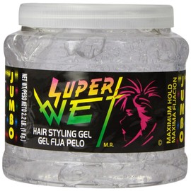 Super Wet, Hair Styling Gel, Clear, Jumbo, 2.2 lb
