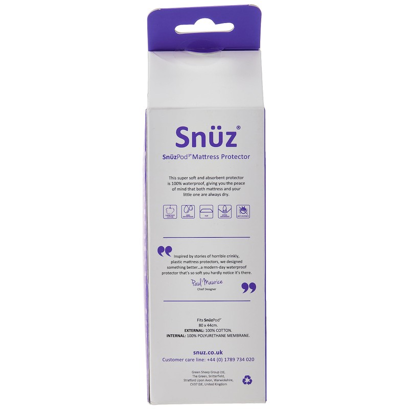 SnüzPod3 Waterproof Mattress Protector 44 x 80cm – 100% Waterproof