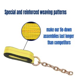 Kit de amarre de 8 puntos con extensión de cadena en ambos extremos correas de remolo