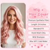 24 In Long Light Pink Wavy Wig for Women