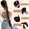 Wodelanle Long Braided Ponytail Extension with Hair Tie Silver Gray