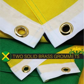 G128 – Jamaica (Jamaican) Flag | 3x5 feet | Printed 150D – Indoor/Outdoor, Vibrant Colors, Brass Grommets, Quality Polyester, Much Thicker More Durable Than 100D 75D Polyester