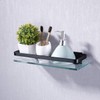 KES Bathroom Glass Shelf Aluminum Black Extra Thick Tempered Glass