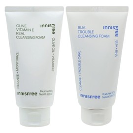 Innisfree Olive Vitamin E Real Cleansing Foam + Visa Trouble Foam Cleansing / 이니스프리 올리브 비타민 E 리얼 클렌징 폼+비자 트러블 폼 클렌징