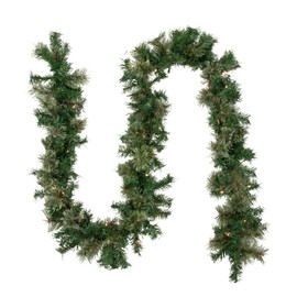 Northlight Pre-Lit Oregon Cashmere Pine Artificial Christmas Garland - 9' x 10" - Clear Lights
