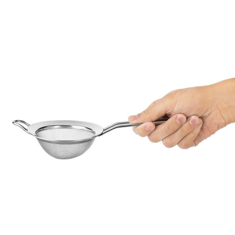 HIC Kitchen Double Mesh Strainer, 18/8 Stainless Steel, 4-Inch